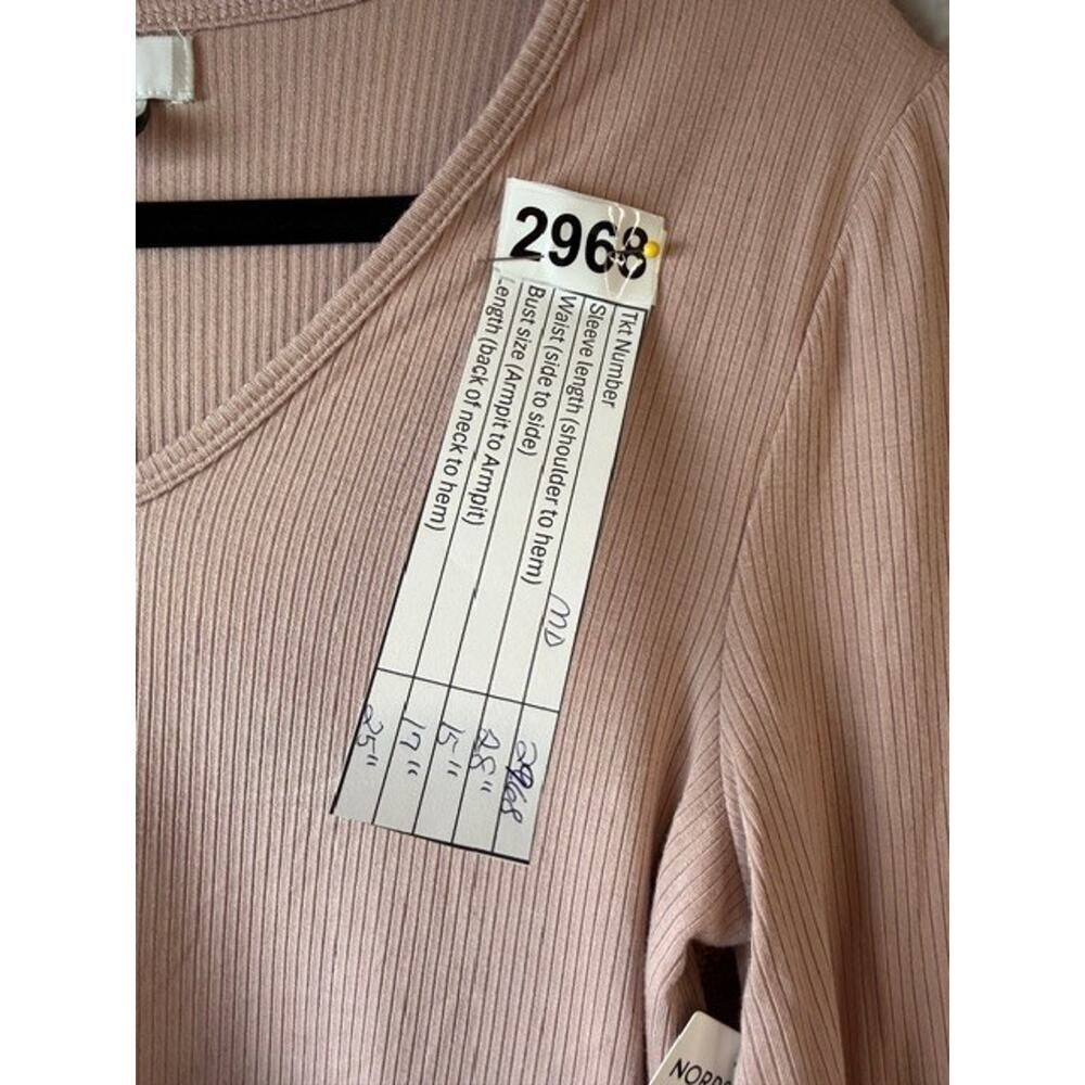 Nordstrom Rack Crew Neck Long Sleeve Pullover Pink Adobe T Shirt Size M - Picture 7 of 7